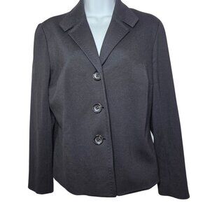 Coldwater Creek Vintage Black 3-Button Notched-Lapel Single-Breasted Blazer 4-6